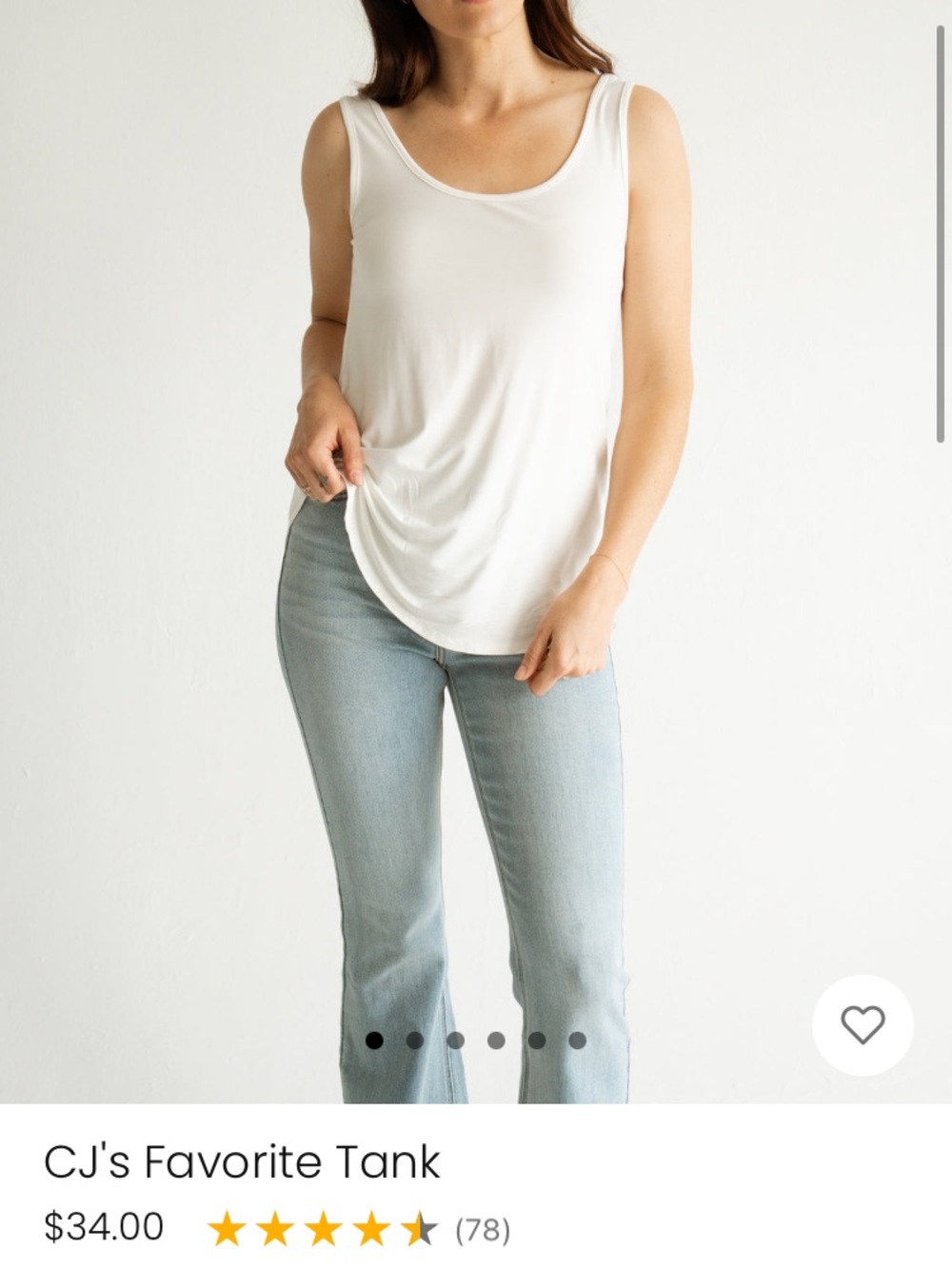Carly Jean Los Angeles White Scoop Neck Tank